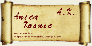 Anica Kosnić vizit kartica